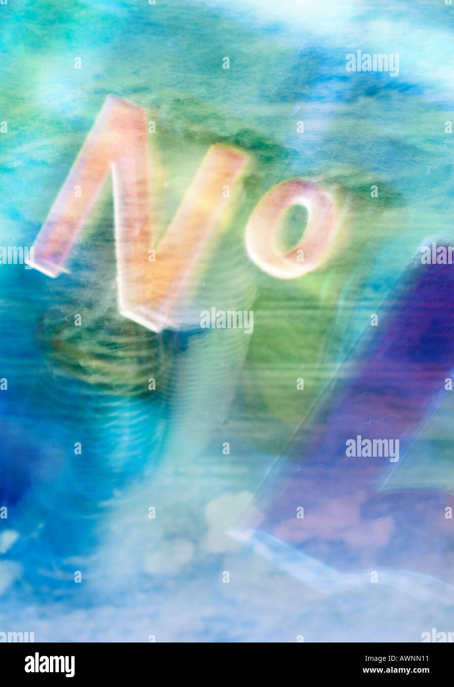 No typography overlaying abstract blue image, montage Stock Photo