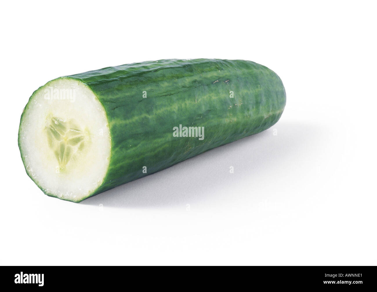 Cucumber cut in half, close-up Stock Photo