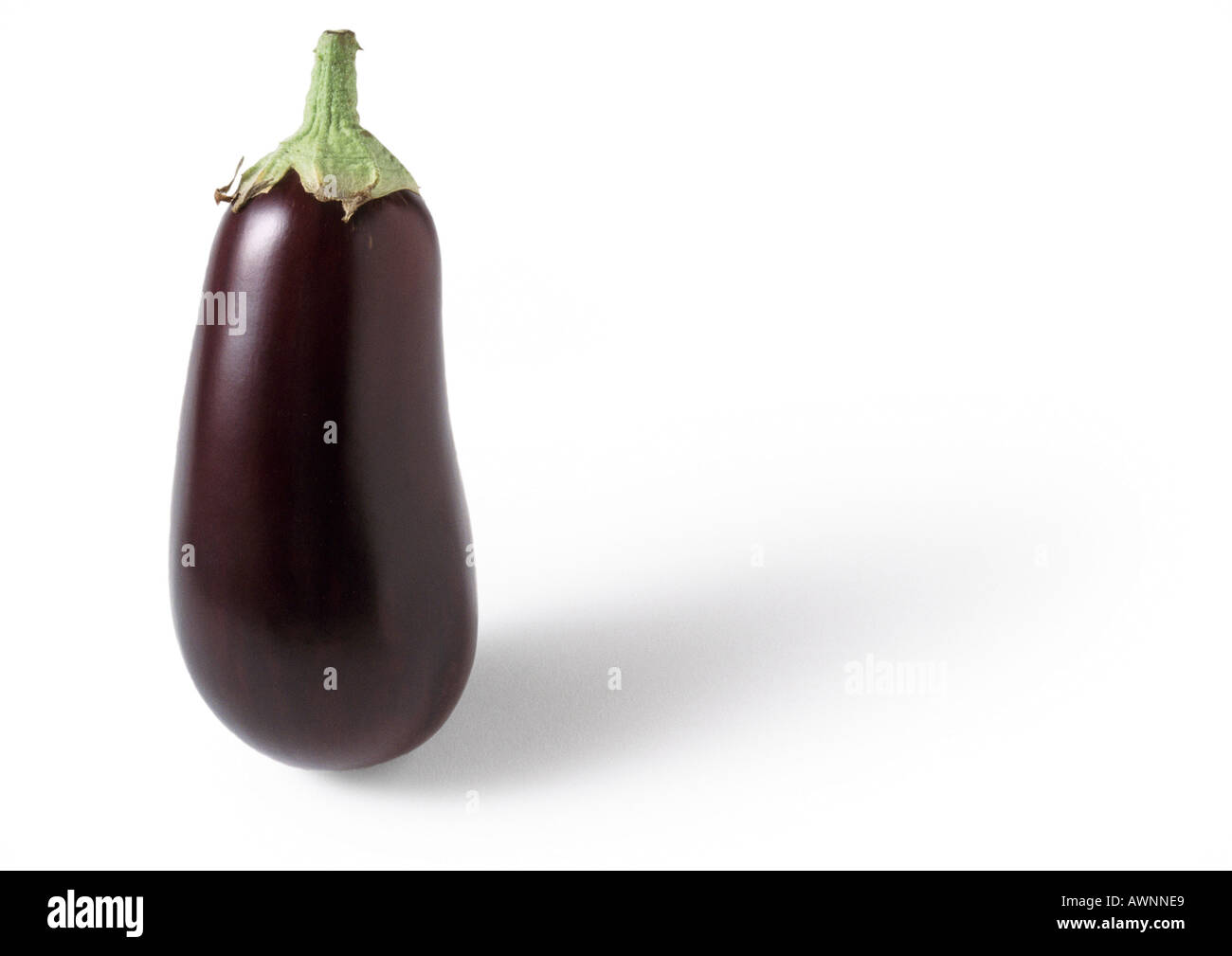 Eggplant standing on end, close-up Stock Photo