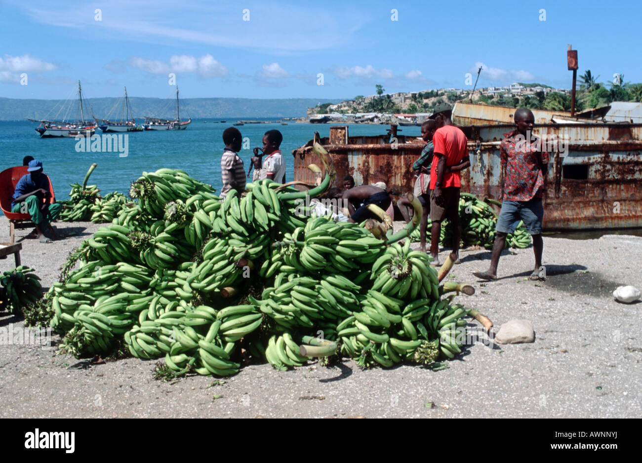 HAITI BANANA VENDORS PORT DE PAIX Photo Julio Etchart Stock Photo