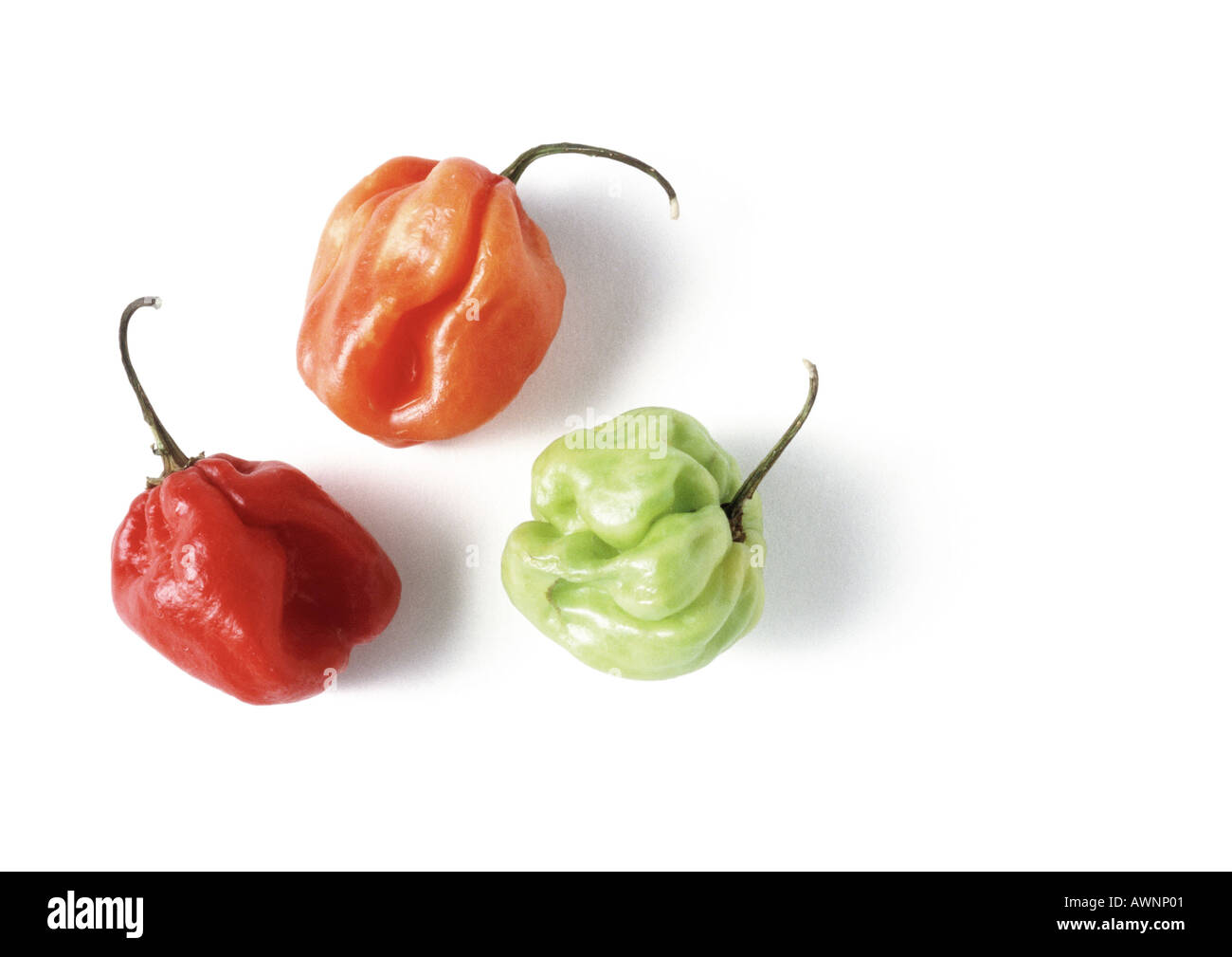 Assortment of hot peppers Stock Photo