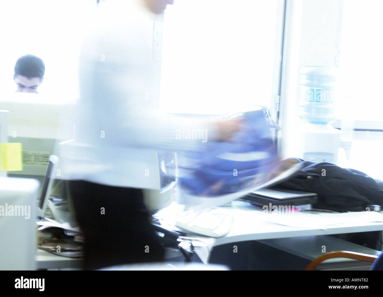 People working in office, blurred motion Stock Photo