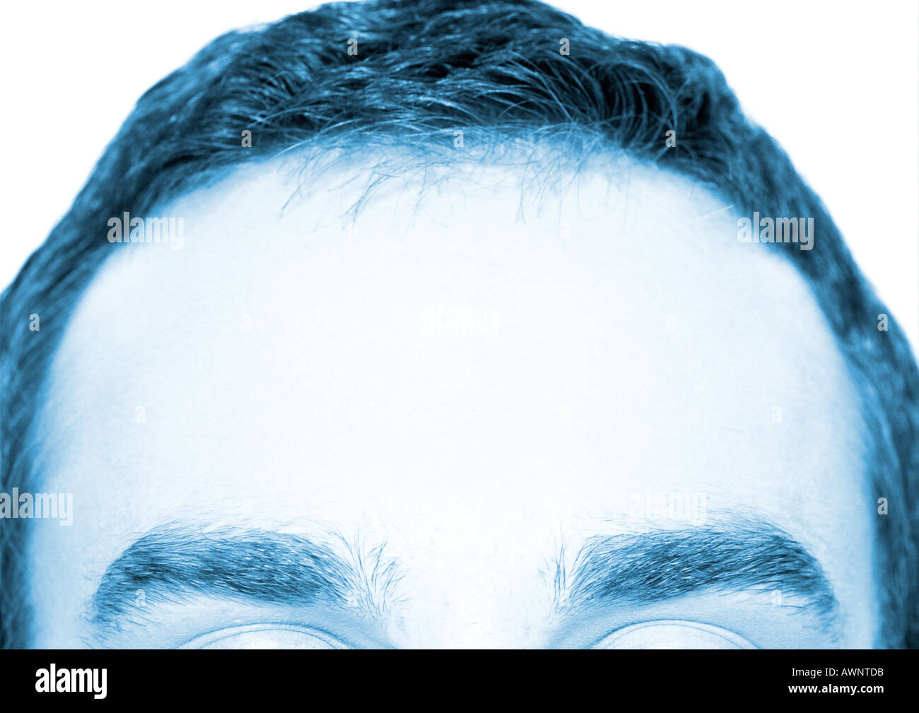 Man's forehead, close-up Stock Photo