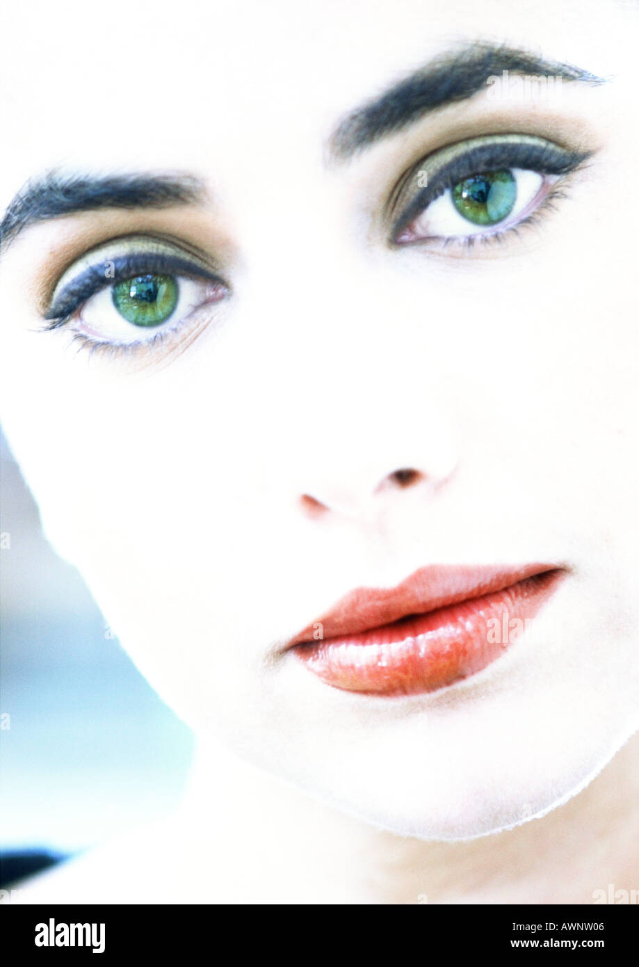 Womans face close up lipstick hi-res stock photography and images - Alamy