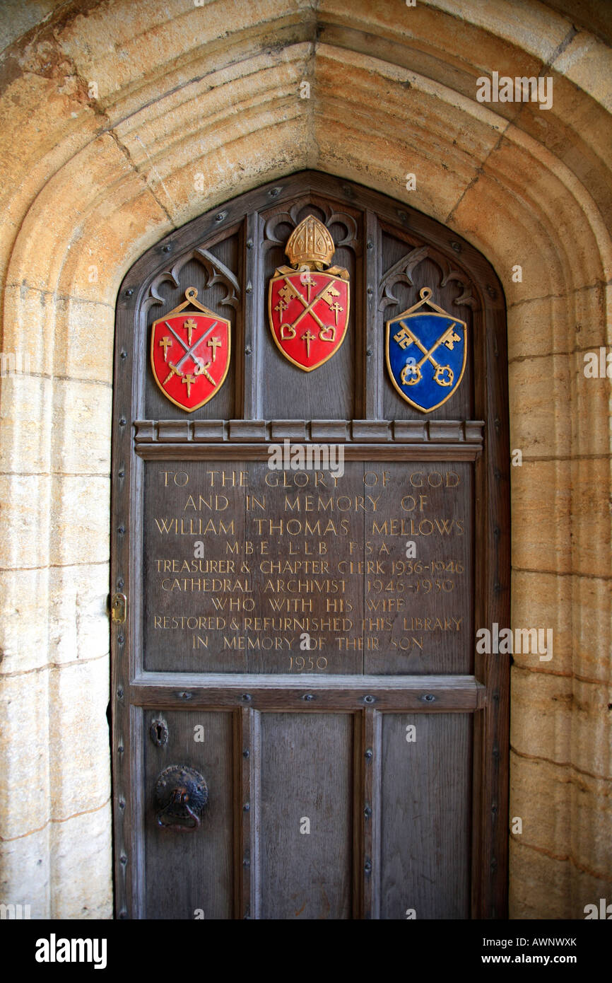 Wooden door West Front Elevation, Peterborough Cathedral, Cambridgeshire England, Britain, UK
