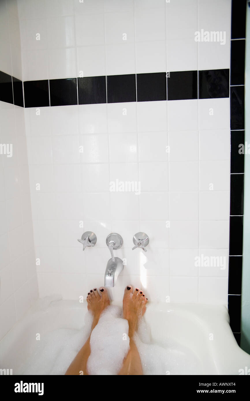 Woman’s feet in bathtub Stock Photo Alamy