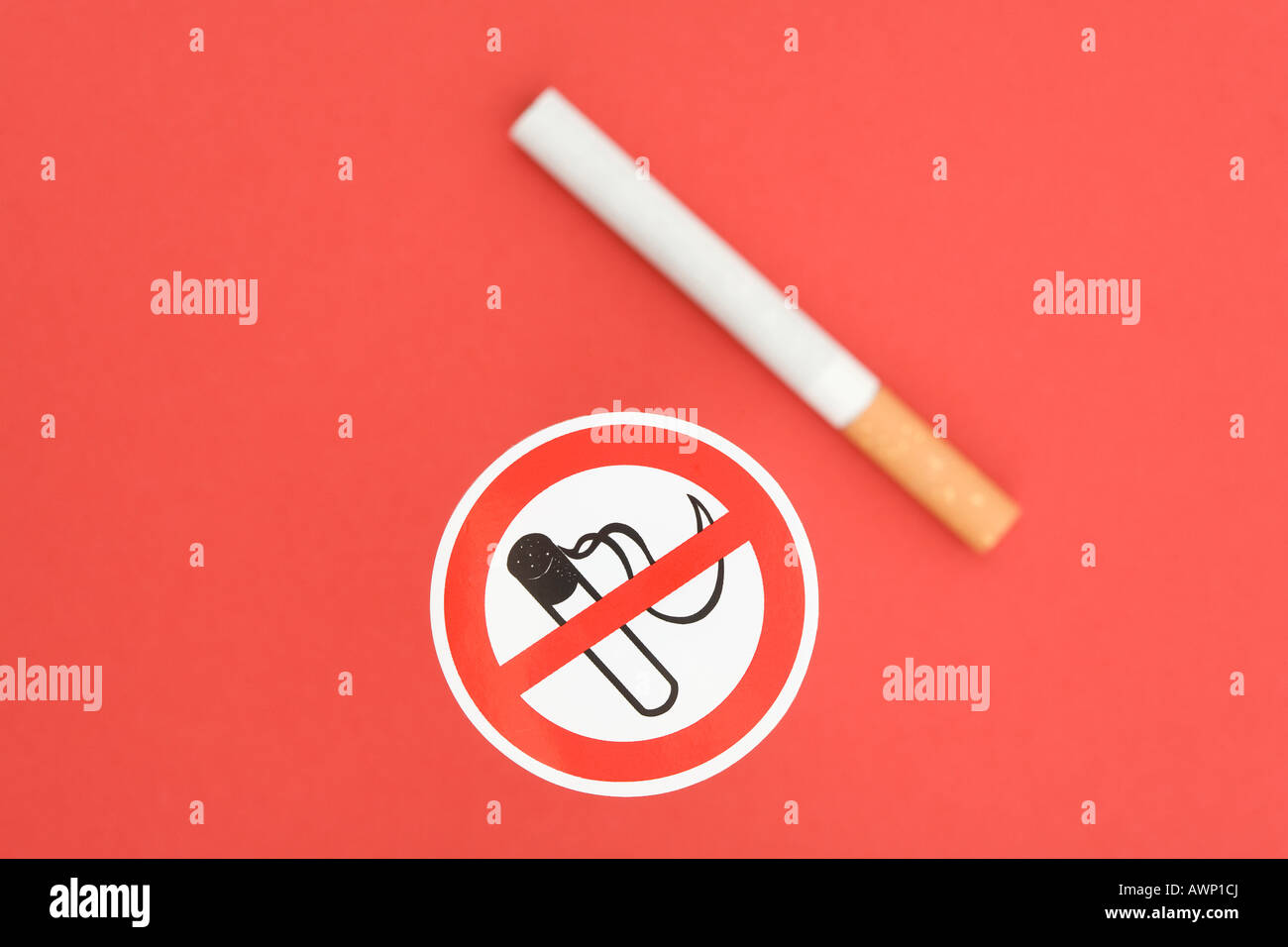 Smoking ban cigarette Stock Photo