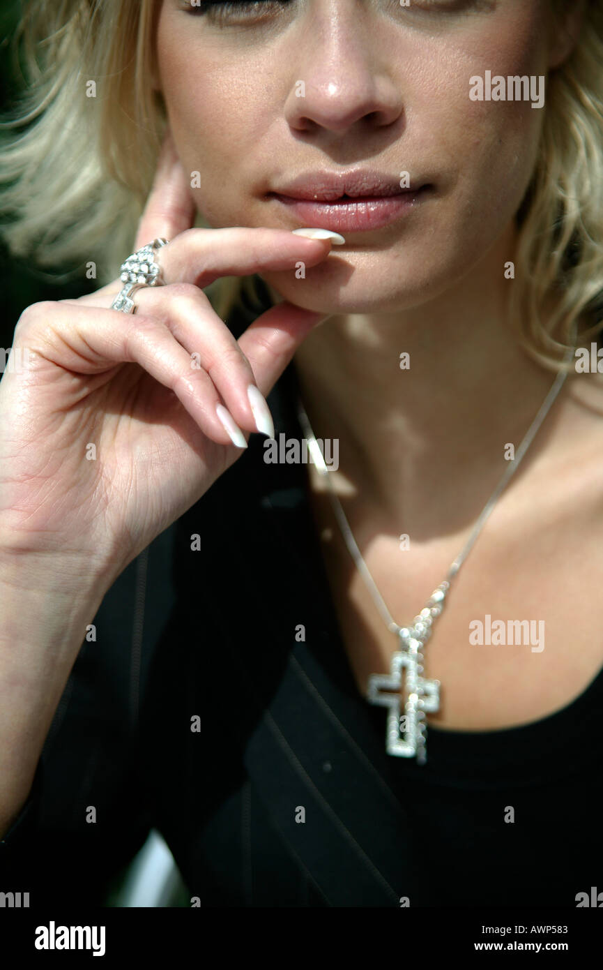 Close up woman face one hi-res stock photography and images - Alamy