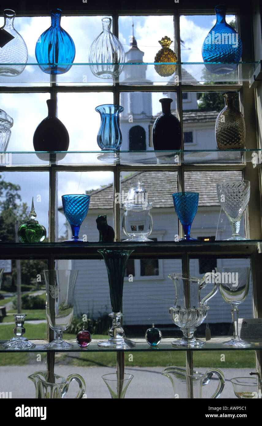 Antique Shop Displaying Antique Glass Ware Stock Photo Alamy