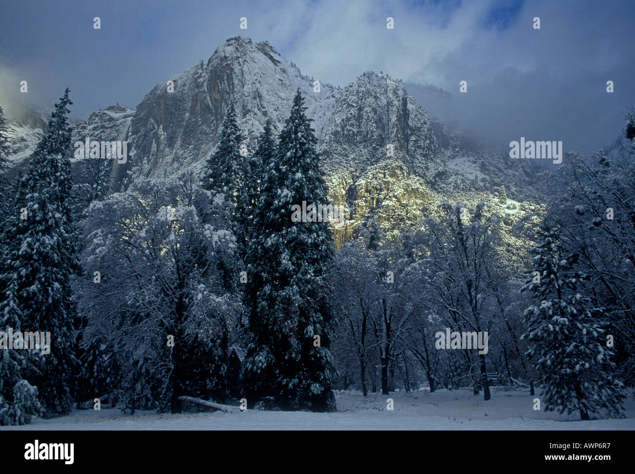 winter, Yosemite Valley, Yosemite National Park, Yosemite, National Park, Mariposa County, California, United States, North America Stock Photo