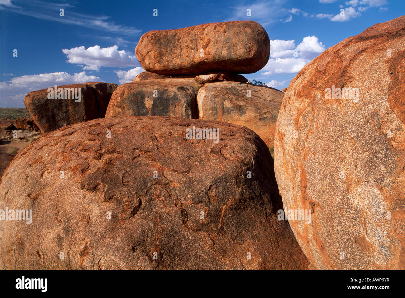 Devils Marbles in evening light, Northern Territory, Australia, Oceania Stock Photo
