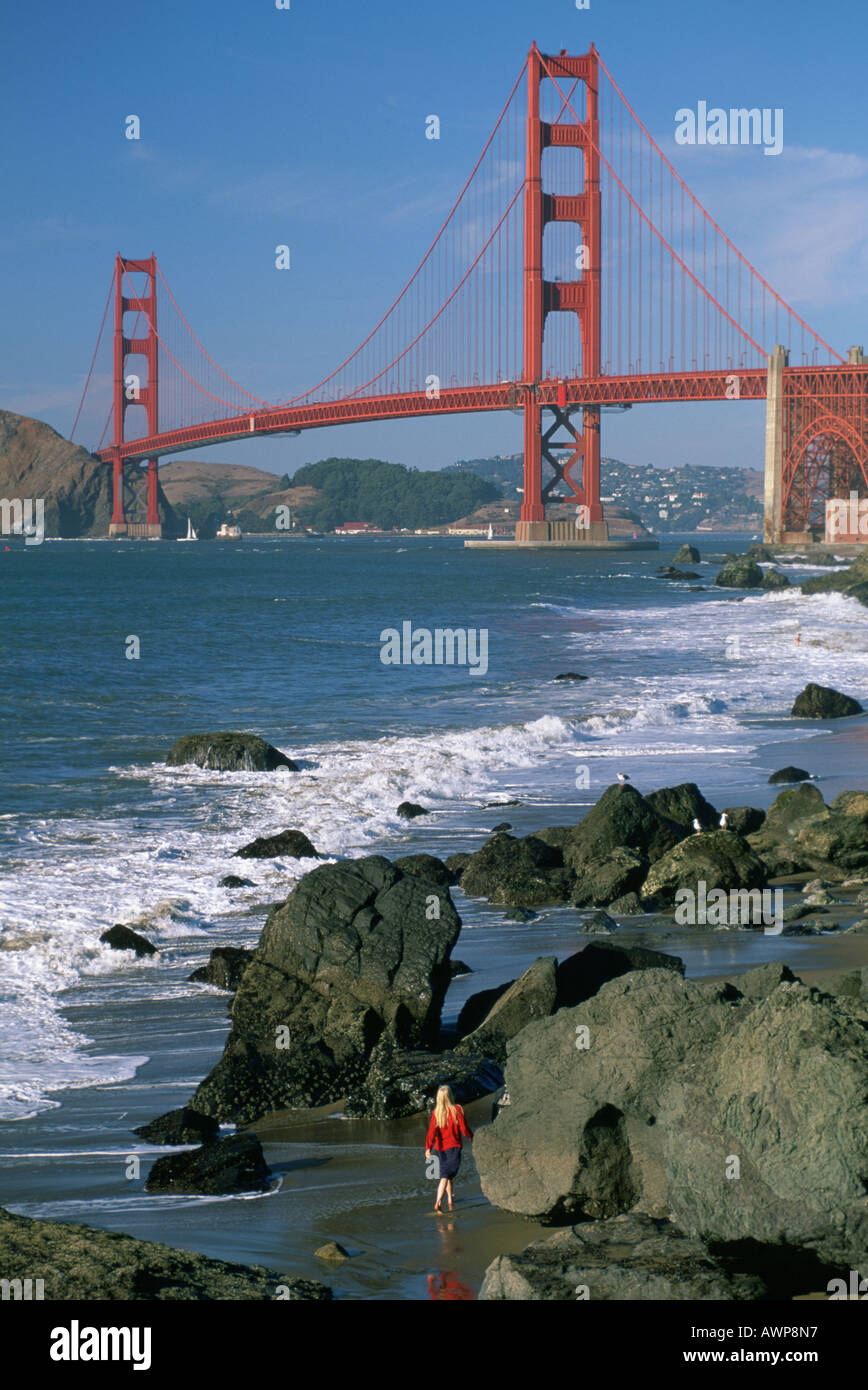 Golden Gate Bridge as seen from Baker Beach California United States ...