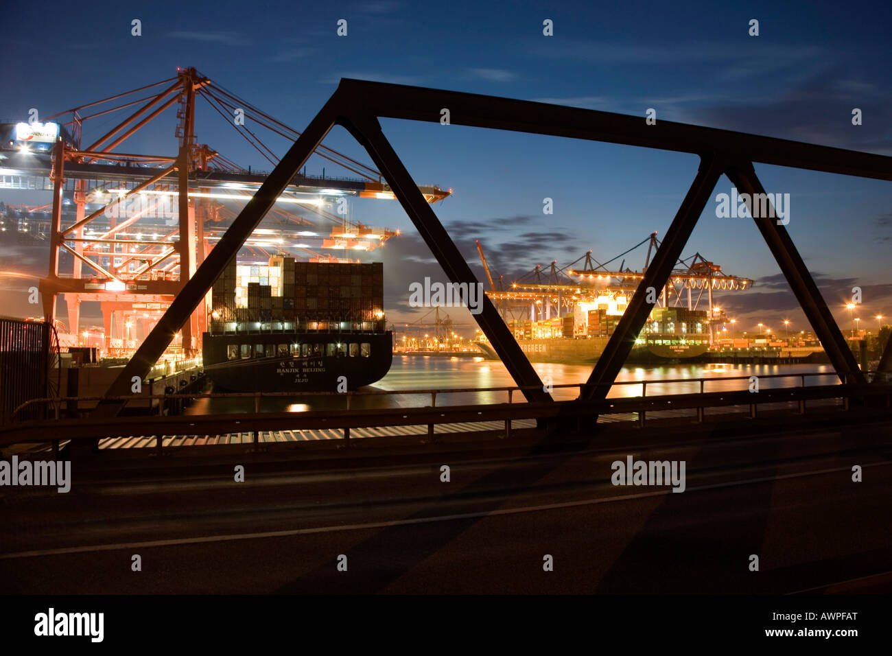 Ships, Burchard Quay, Hamburg, Germany, Europe Stock Photo