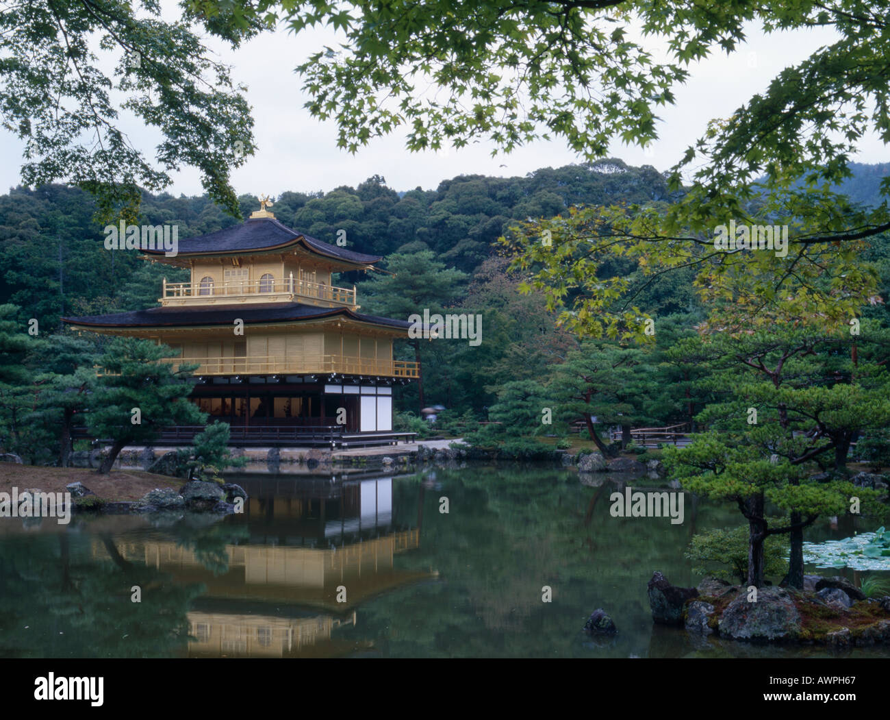 Kinkaku-ji Temple, also known as the Golden Pavillion, Kyoto, Japan Stock Photo