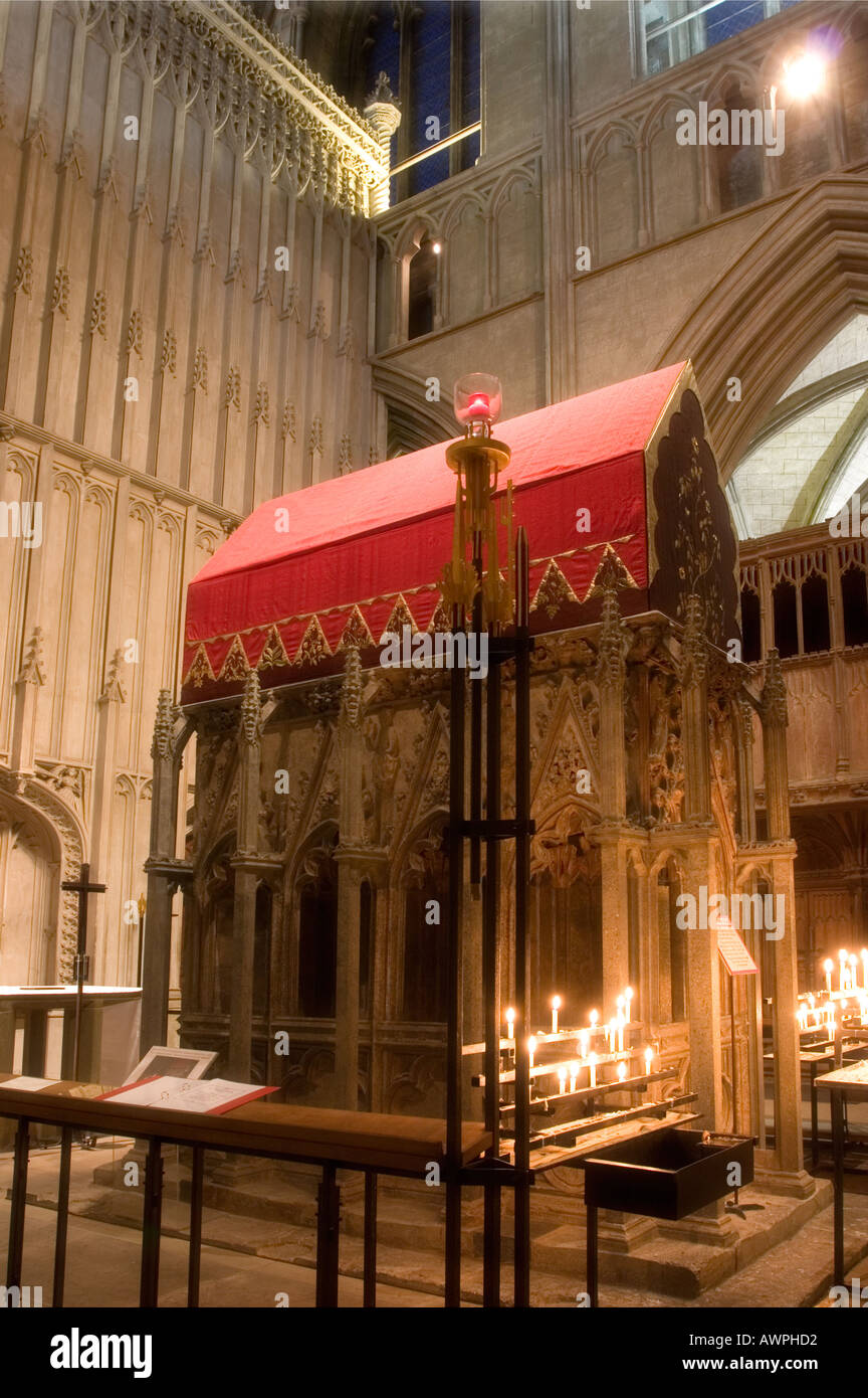 St Albans Abbey Interior Shrine of St Alban Hertfordshire Stock Photo