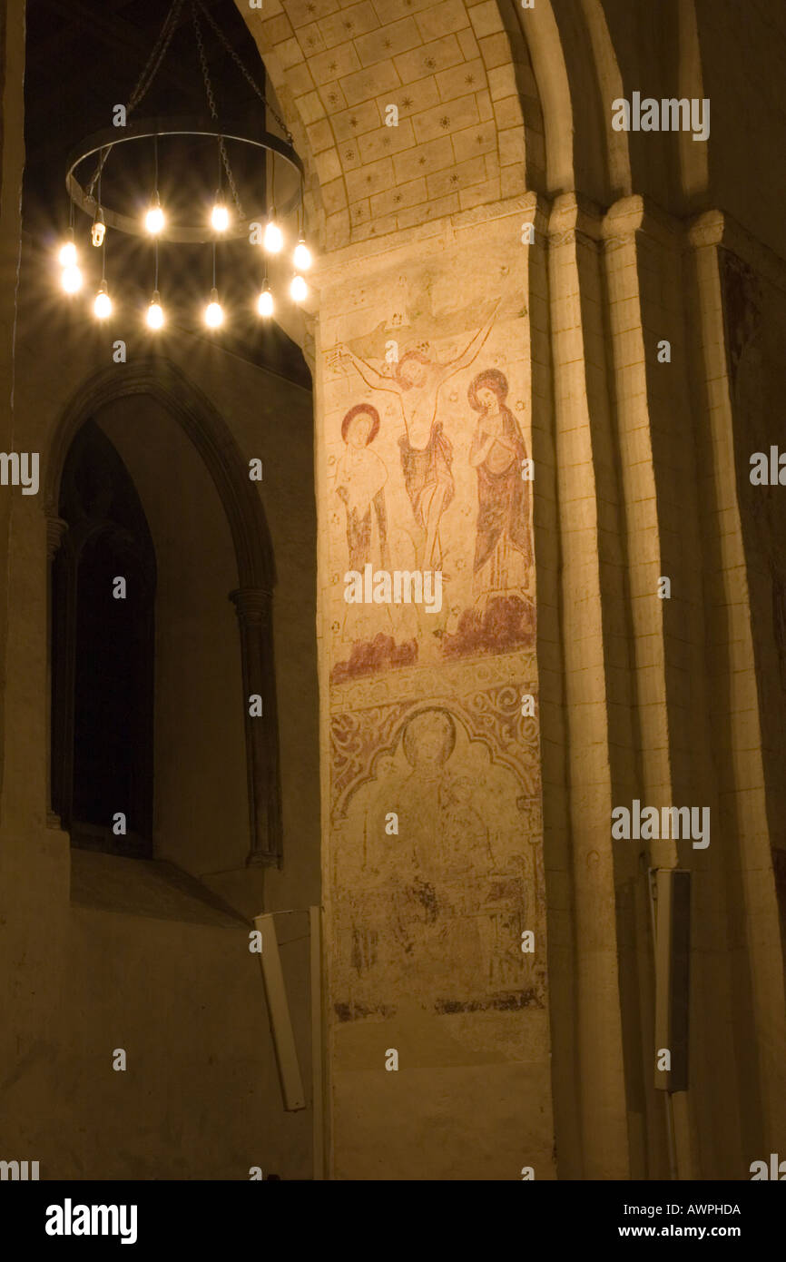 St Albans Abbey wall paintings Interior Stock Photo Alamy