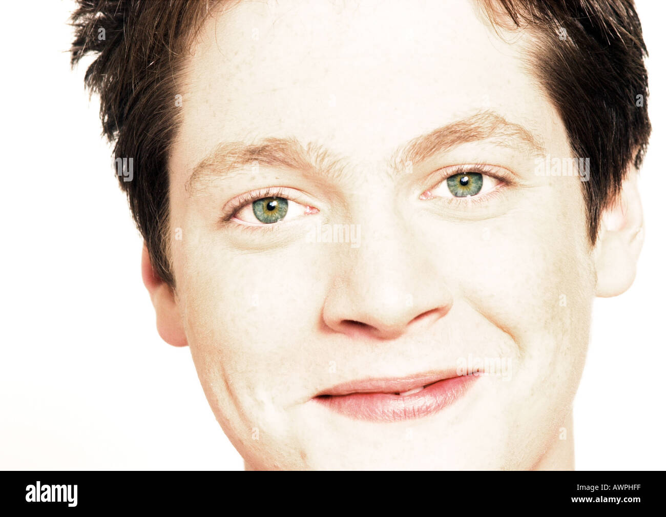 Cropped view boy smiling camera hi-res stock photography and images - Alamy
