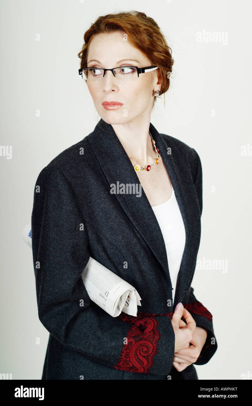 Woman wearing blazer gazing hi-res stock photography and images - Alamy