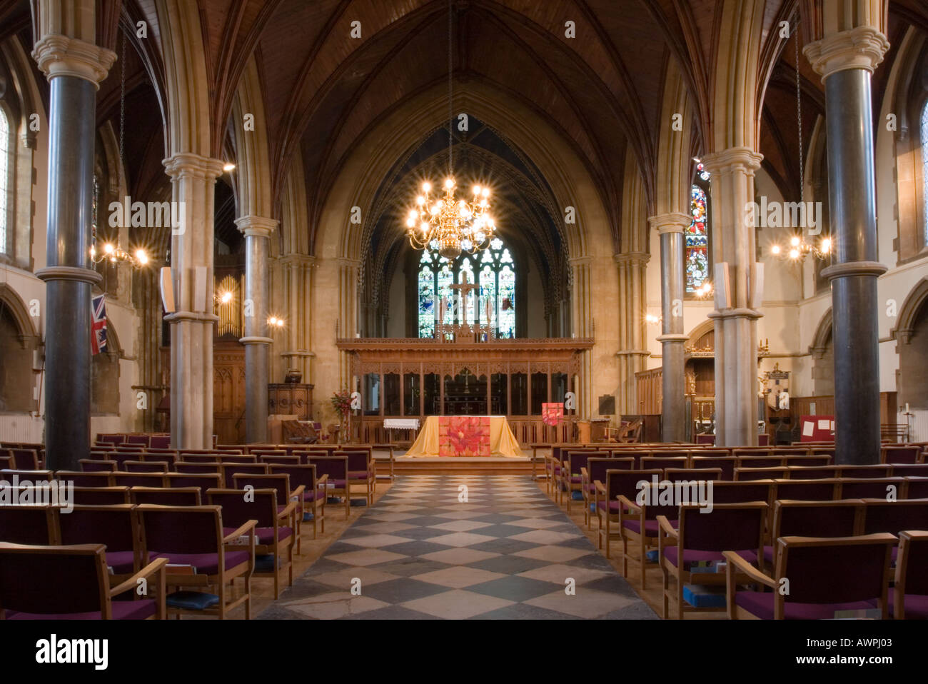 Parish Church of St Peter and St Paul Nave Buckingham Buckinghamshire Stock Photo