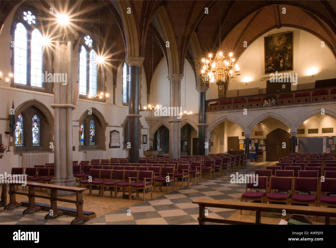 Parish Church of St Peter and St Paul Nave Buckingham Buckinghamshire Stock Photo