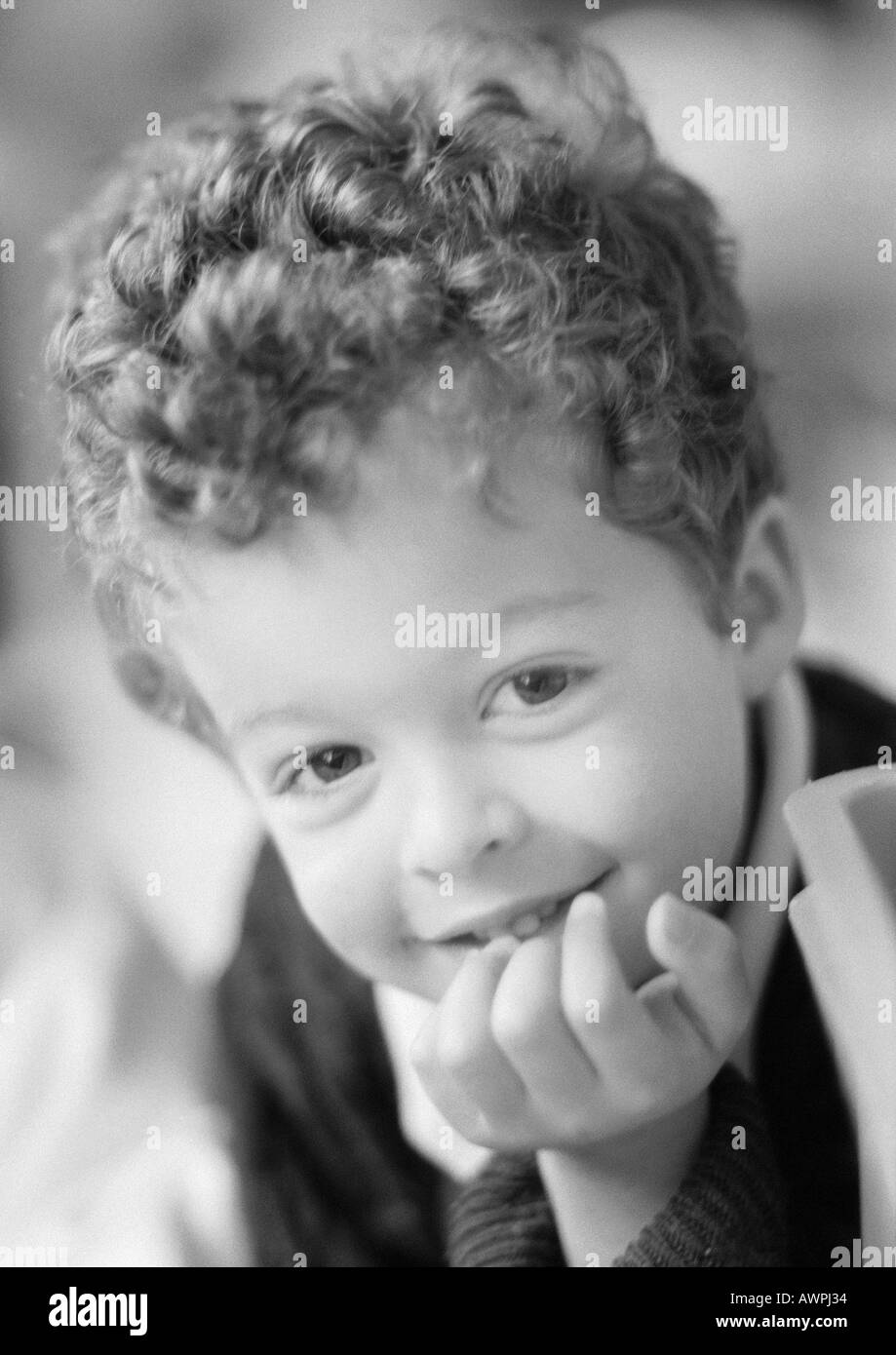 One Hand Under His Chin Black And White Stock Photos & Images - Alamy