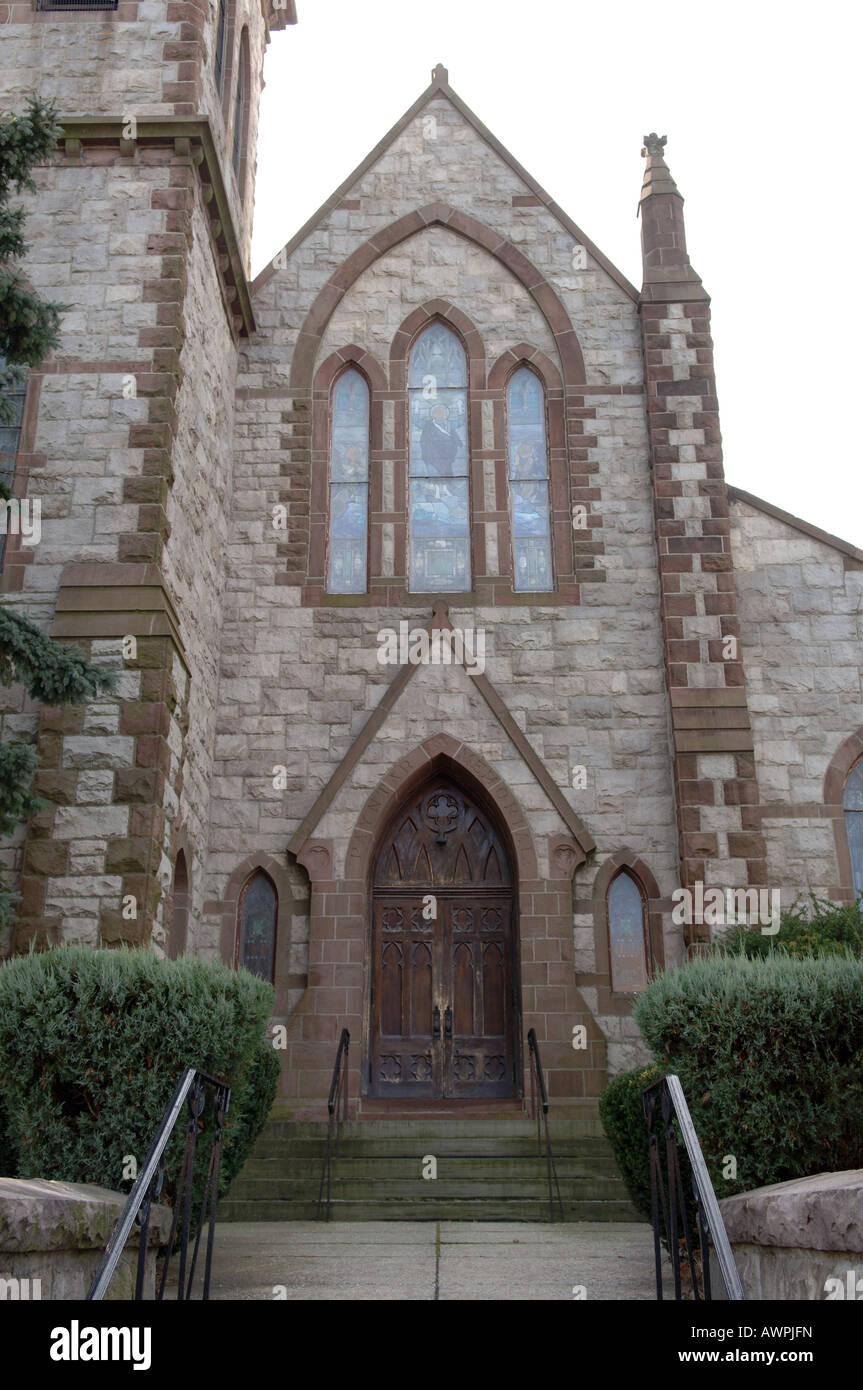 First Presbyterian Church Elmhurst The multi cultural Elmhurst Queens neighborhood in NYC Stock Photo