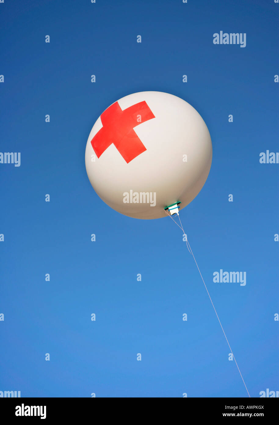 Red Cross station, balloon marker Stock Photo