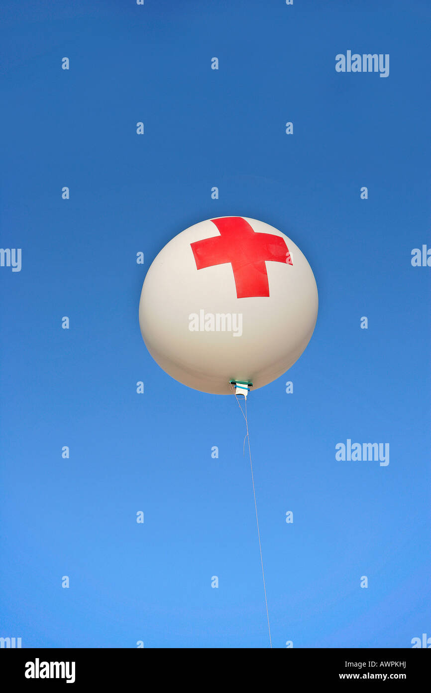 Red Cross station, balloon marker Stock Photo