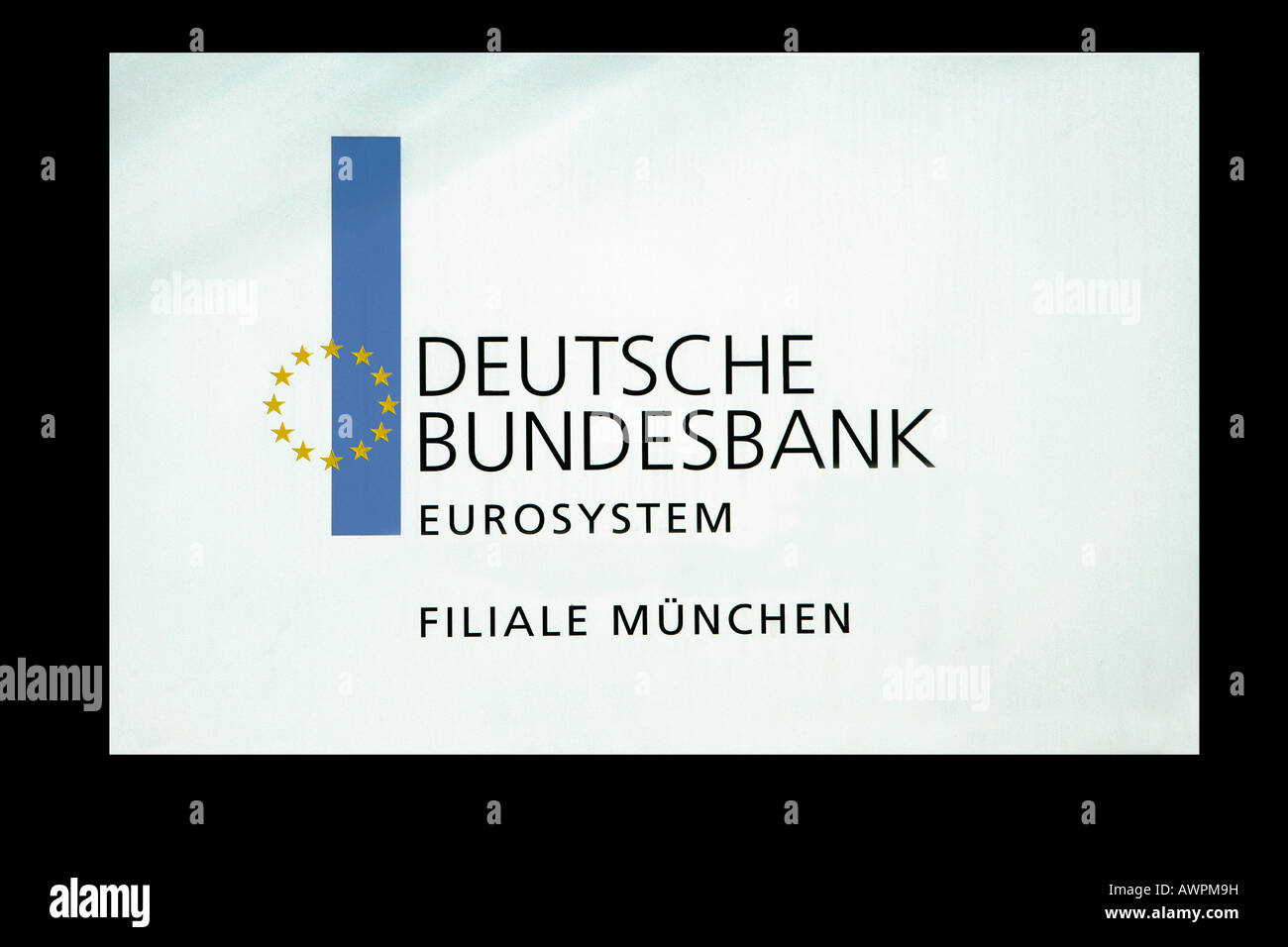 Deutsche Bundesbank (German Federal Bank) logo in Munich, Bavaria, Germany, Europe Stock Photo