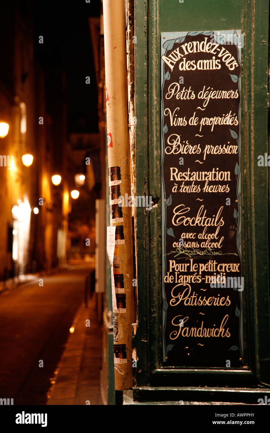 Bistro Aux rendez-vous des amis, Quartier Marais, Paris, France, Europe Stock Photo