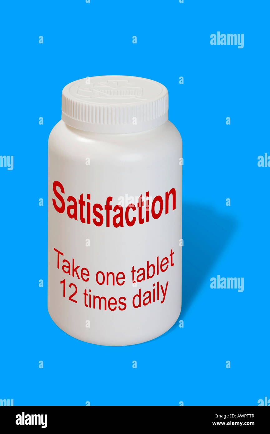 Satisfaction as a medicine - symbolic picture Stock Photo