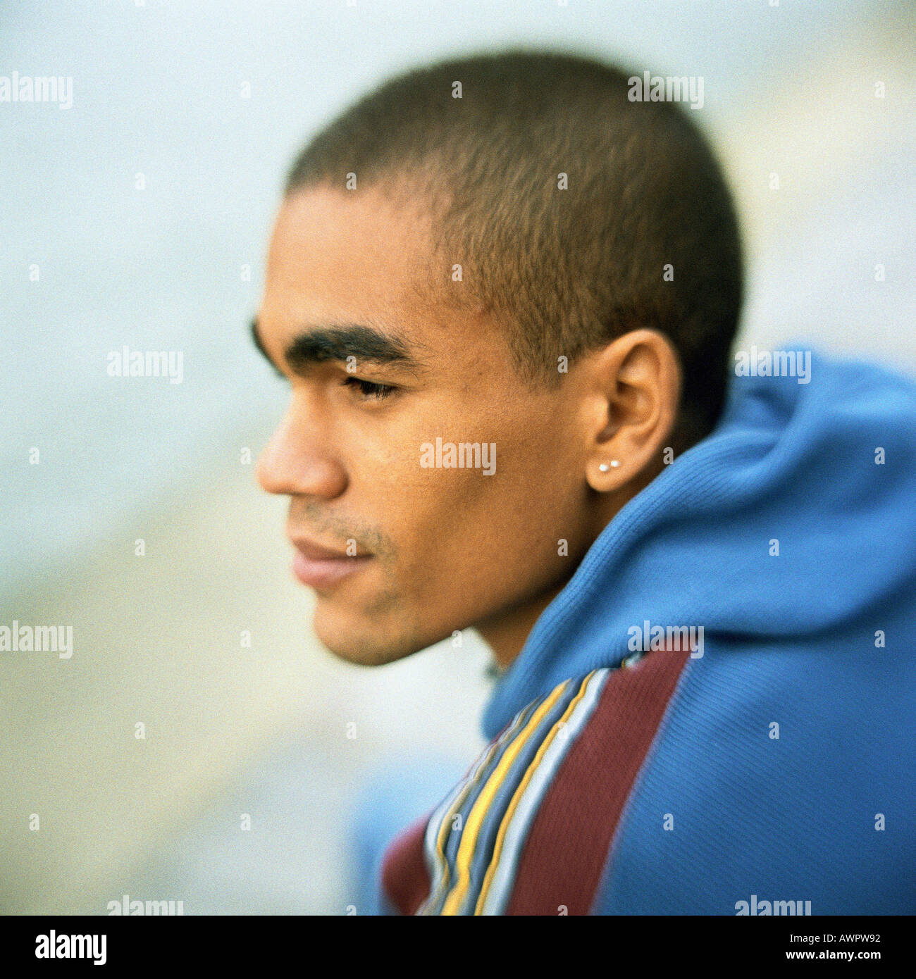 Profile of young man, portrait Stock Photo