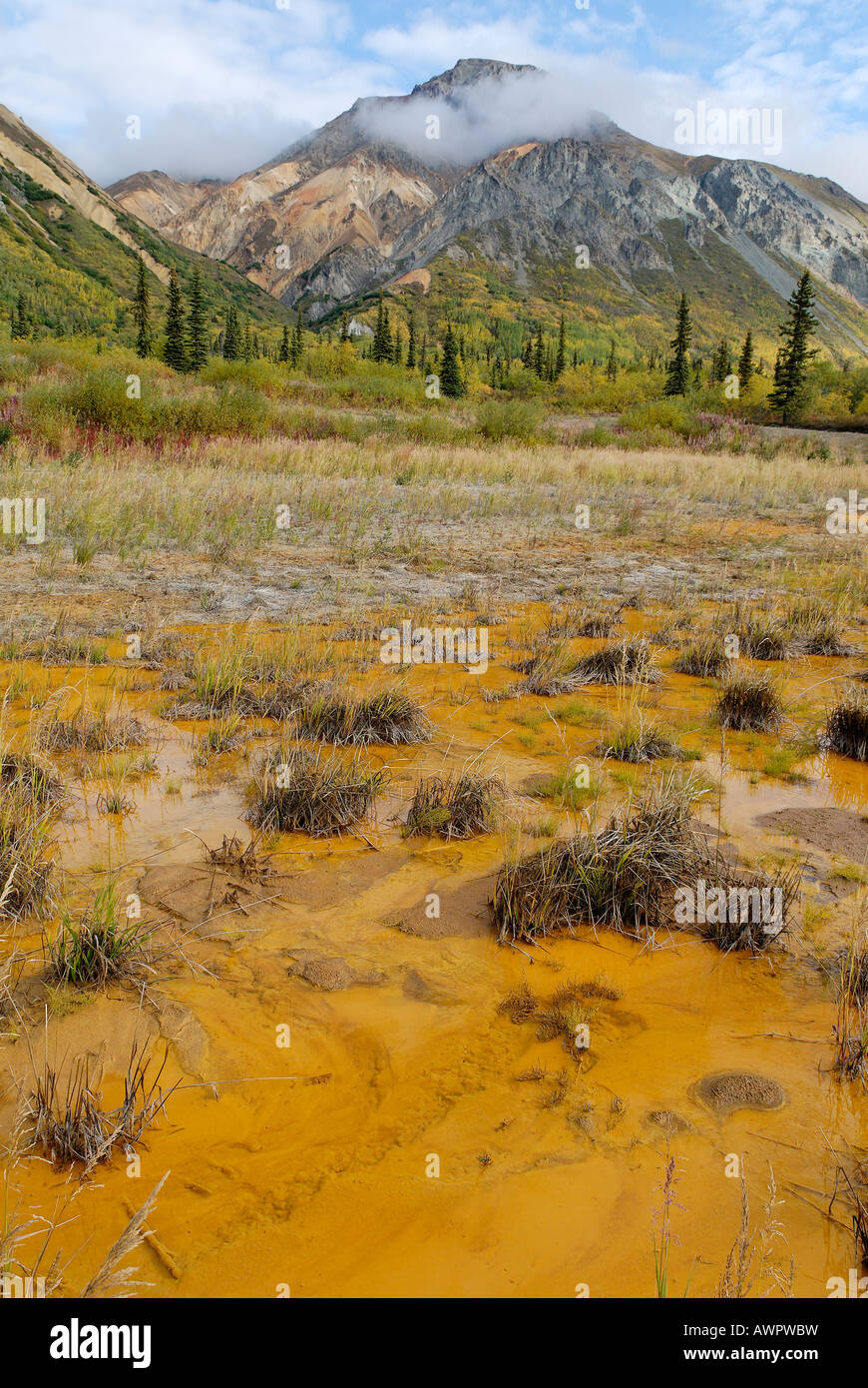 Colourful mountains, Talkeetna Mountains, Glenn Highway, Alaska, USA