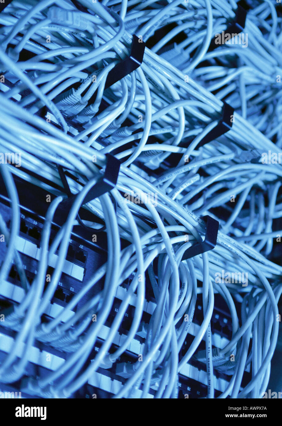 Computer wiring, closeup Stock Photo Alamy