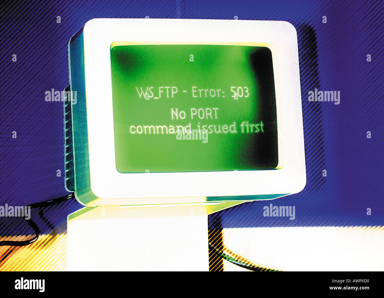 Computer, 'Error' message on screen, digital composite. Stock Photo