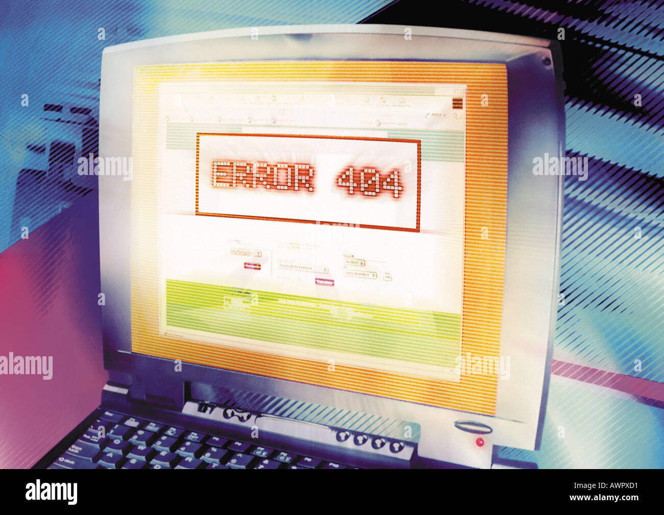 Computer, 'Error'  message on screen, digital composite. Stock Photo