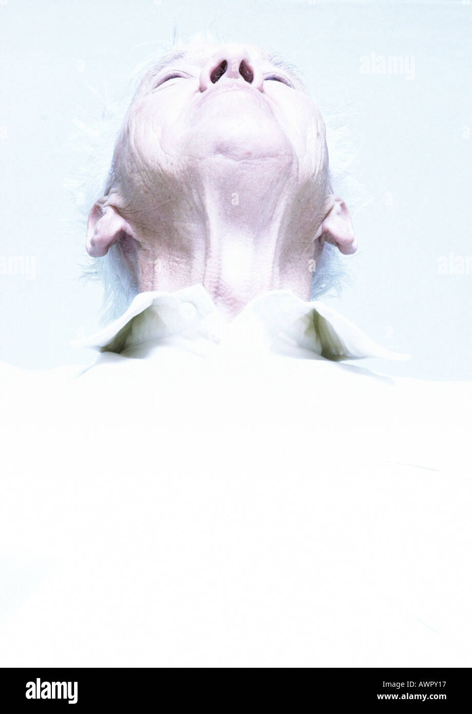 Senior man, low angle view, portrait. Stock Photo