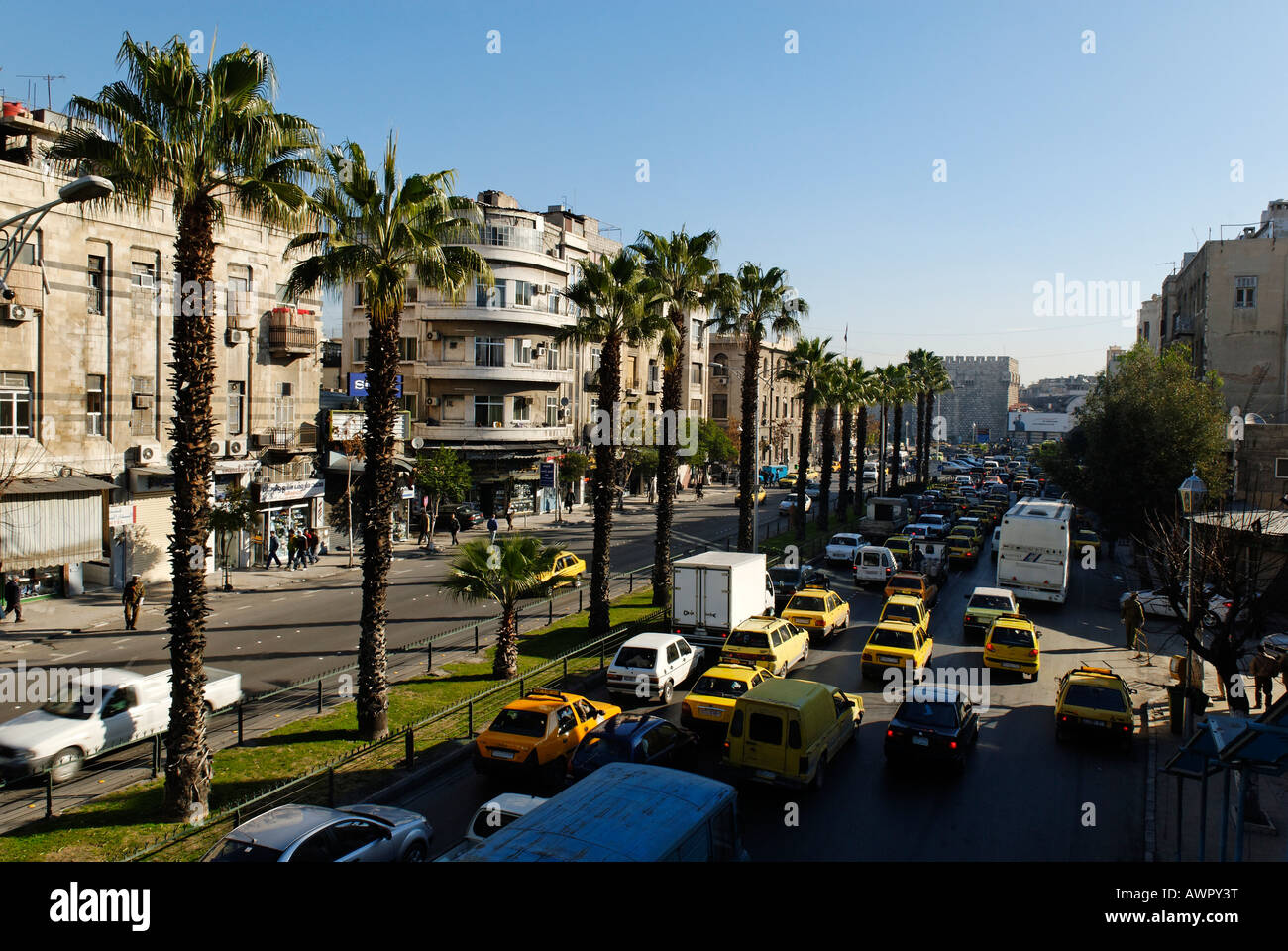 Streetscape at Damascus, Syria Stock Photo