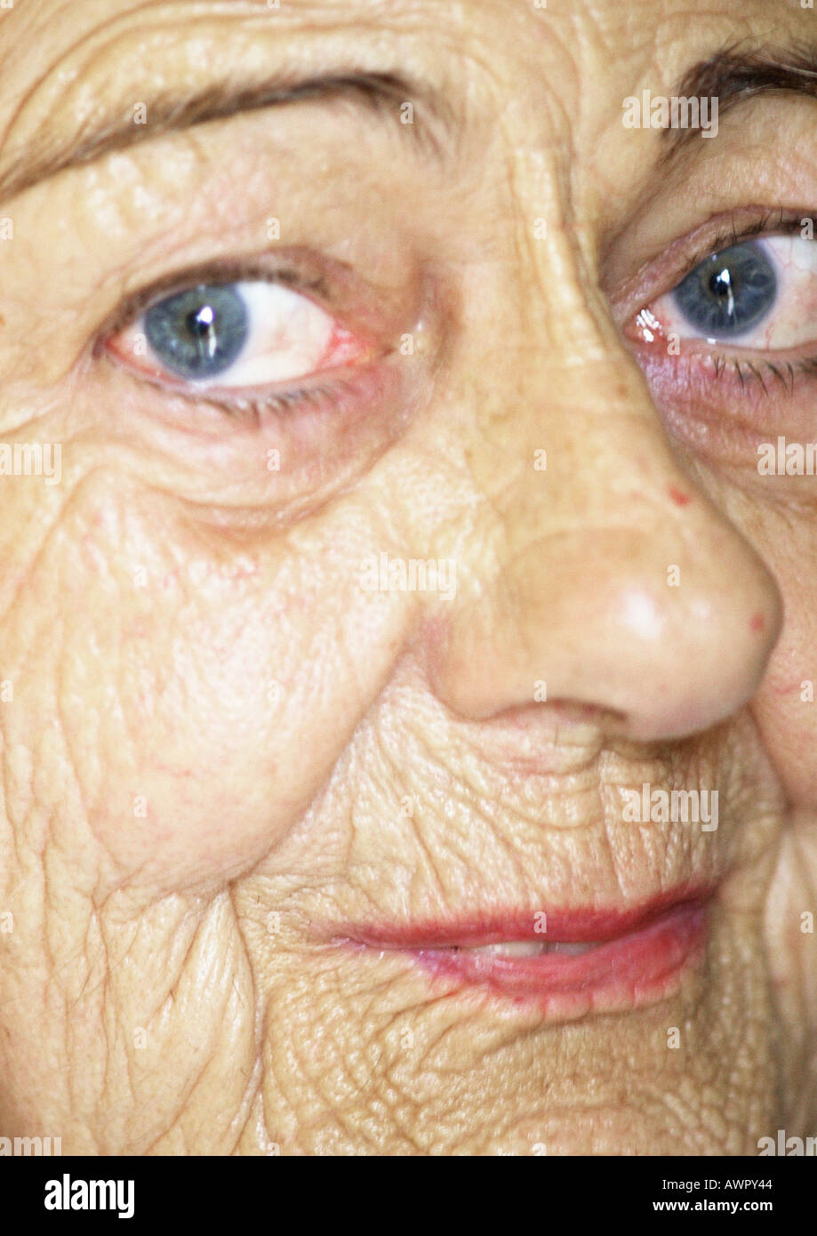 Senior woman smiling, close-up. Stock Photo