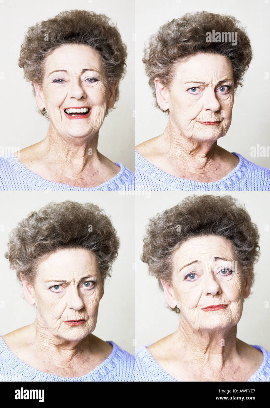 Senior woman, four portraits Stock Photo Alamy
