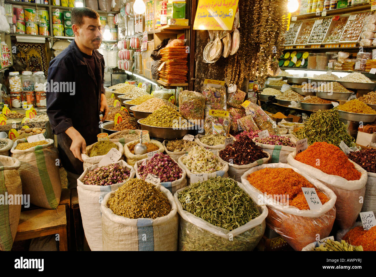 Suk, bazar in the old town of Damascus, Syria Stock Photo