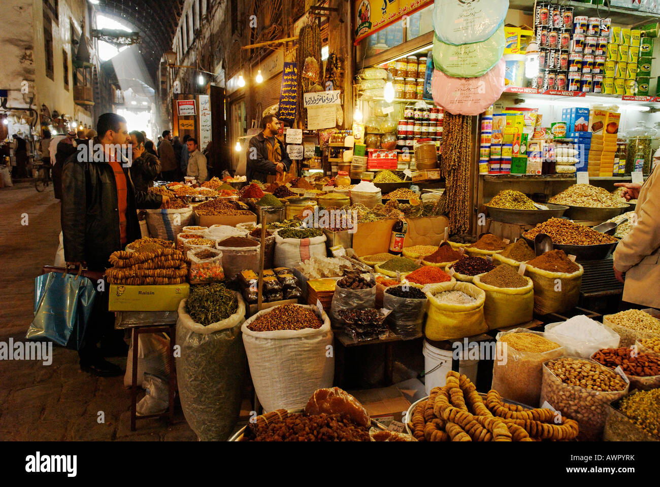 Suk, bazar in the old town of Damascus, Syria Stock Photo