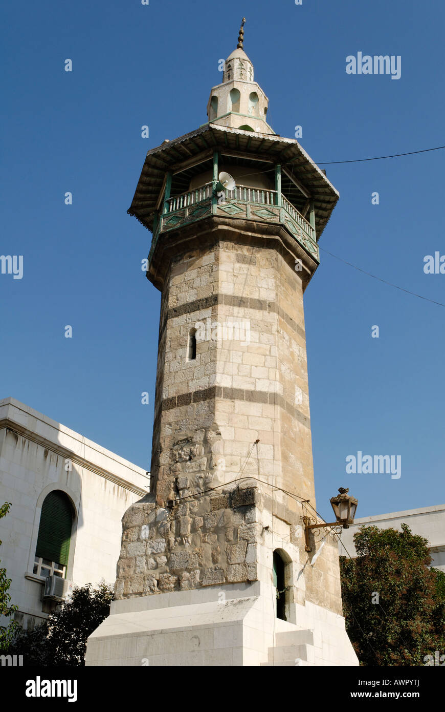 Historic minarett, old town of Damascus, Syria Stock Photo