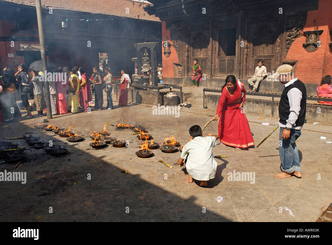 Hinduistic-buddhistic ceremony at Patan, Lalitpur, Kathmandu, Nepal Stock Photo