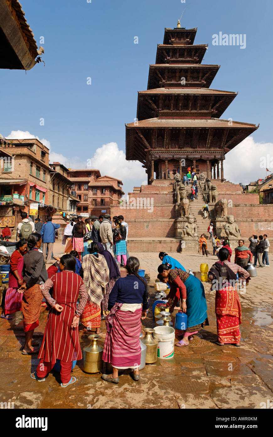 Nyatapola Temple, Taumadhi Tole, old town of Bhaktapur, Kathmandu, Nepal Stock Photo