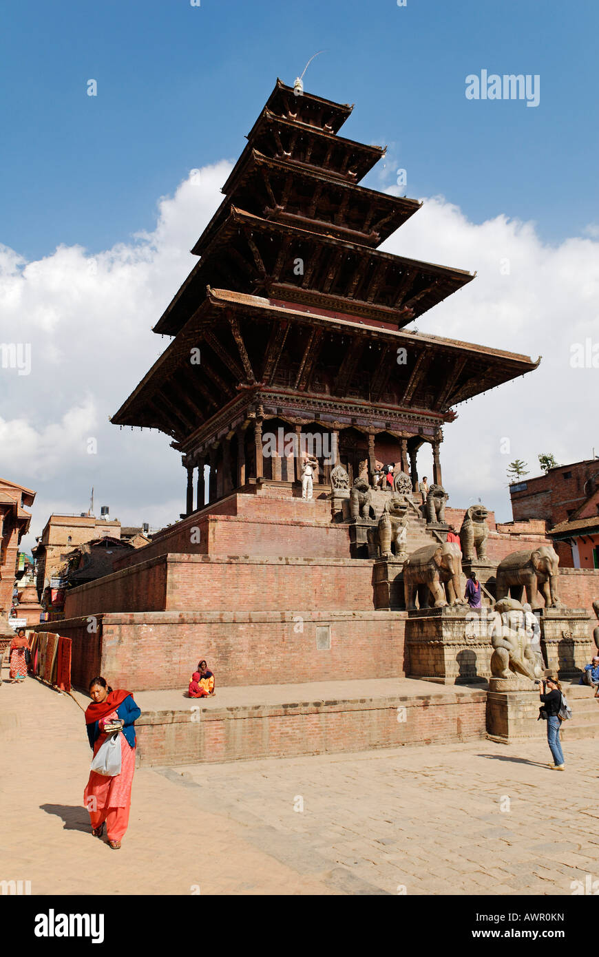 Nyatapola Temple, Taumadhi Tole, old town of Bhaktapur, Kathmandu, Nepal Stock Photo
