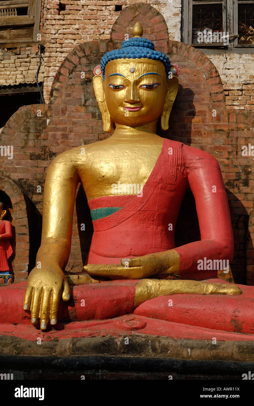 Buddha statue at Swayambhunath, Kathmandu, Nepal Stock Photo Alamy