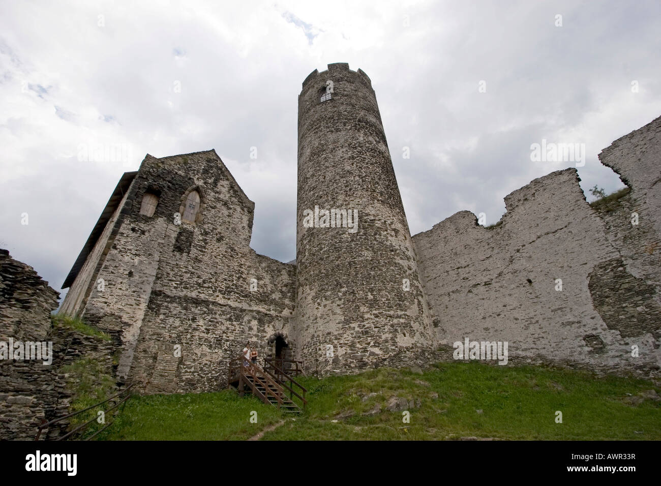 Castle yard, Bezdez Castle, Bezdez, Czech Republic Stock Photo