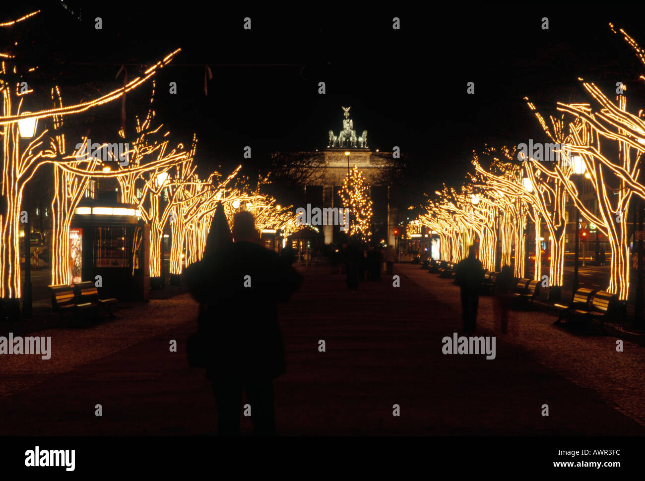 Brandenburg Gate in Berlin Germany Christmas lights Stock Photo Alamy