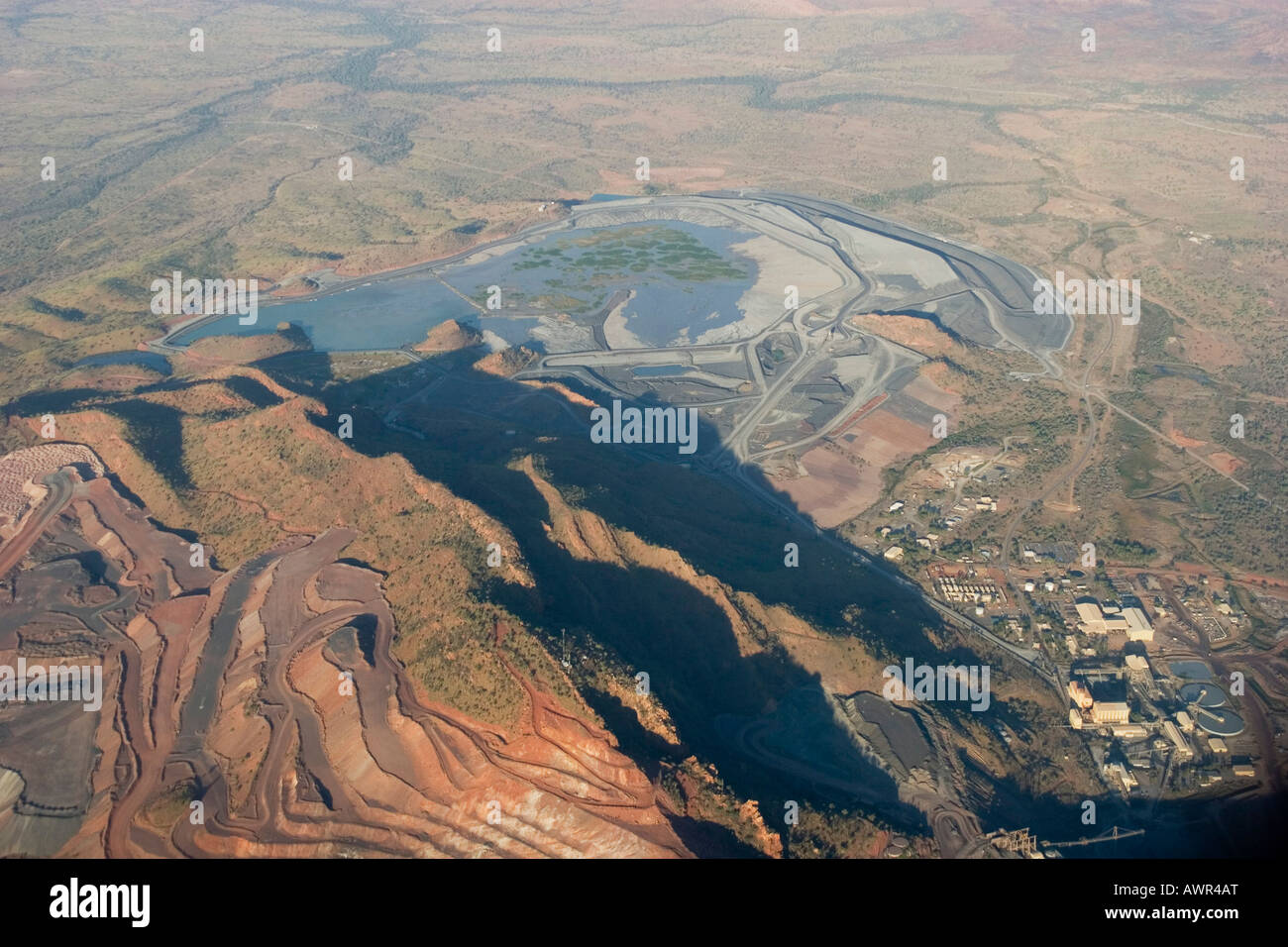 Argyle diamond mine, aerial view, Kimberley, Western Australia, WA, Australia Stock Photo